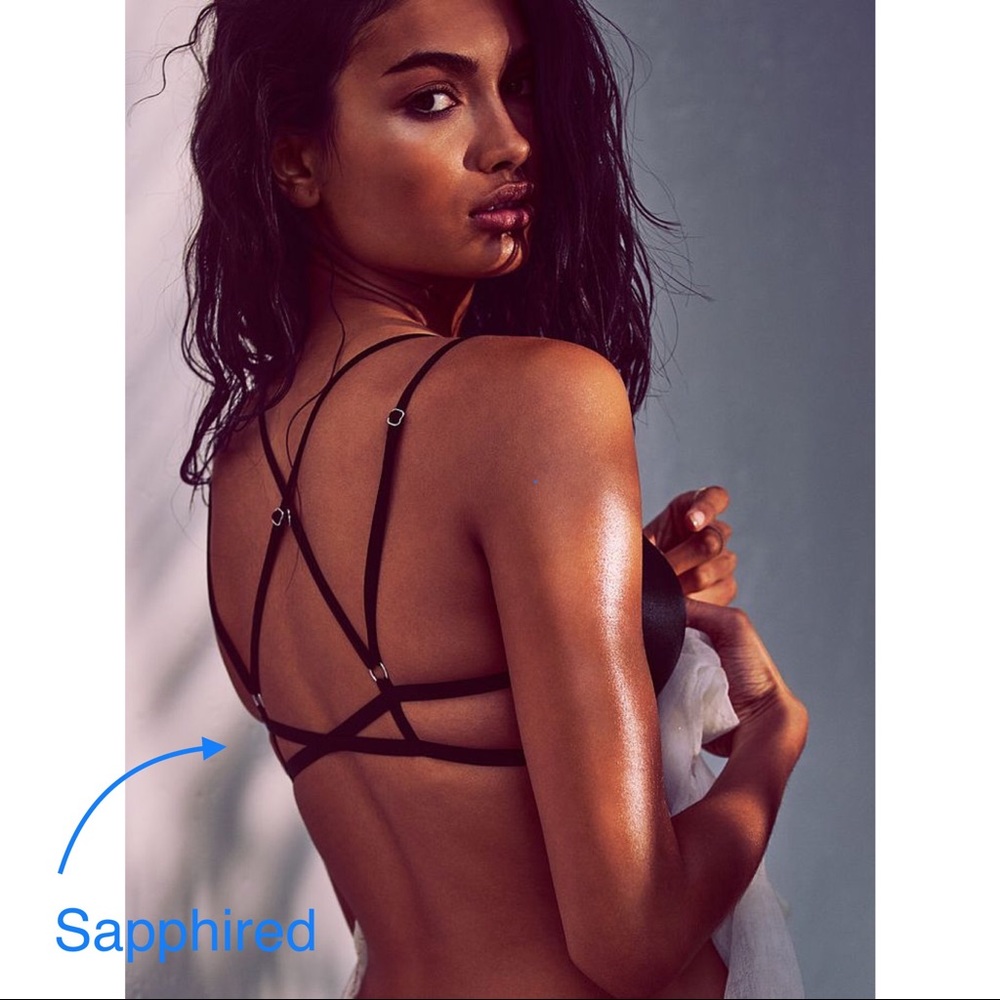 VS Strappy Crossback Push-up Bra in Sapphired